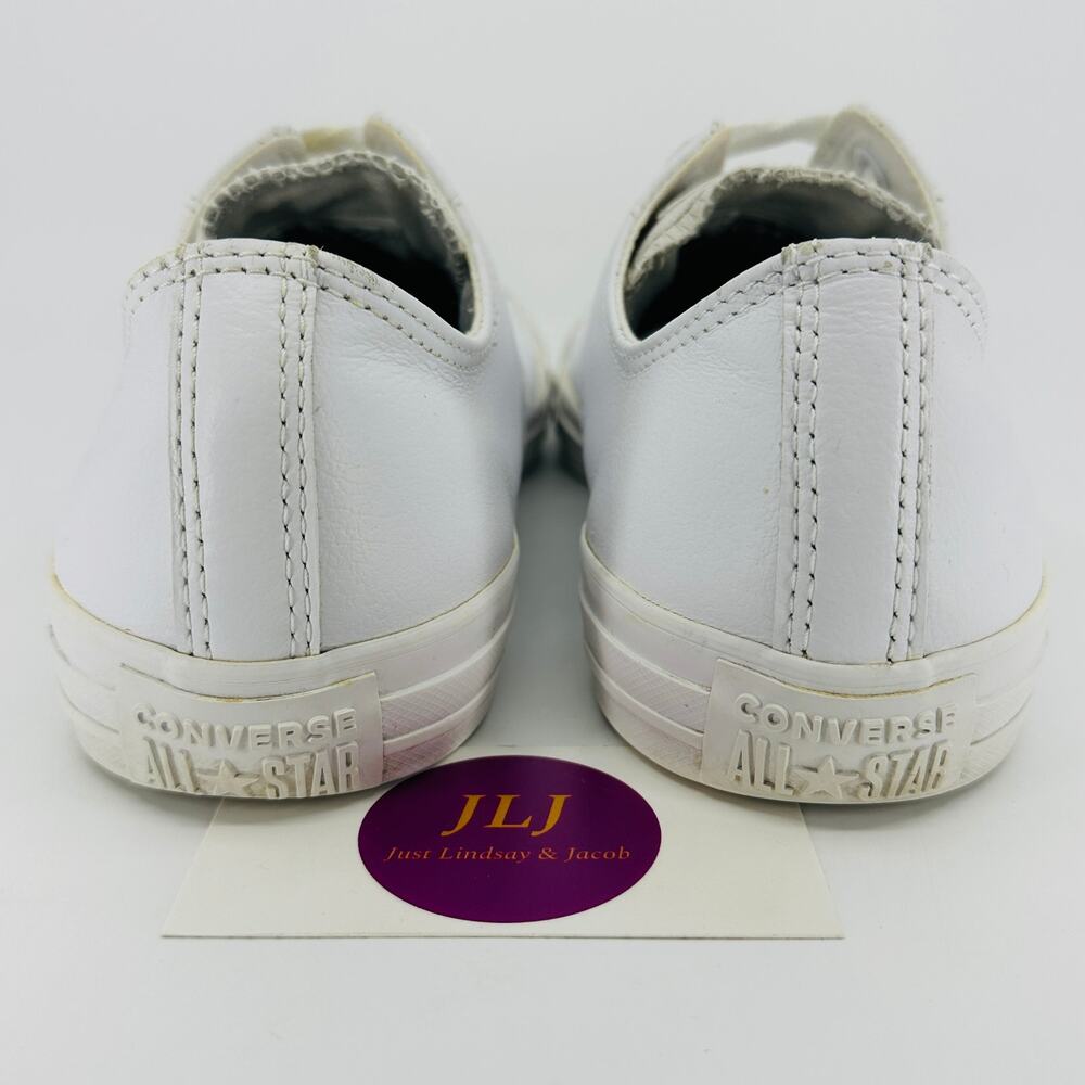 Converse Men's Chuck Taylor All Star Mono White Leather Sneakers 136823C Size 10 - Picture 6 of 11